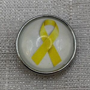 YELLOW RIBBON - Snap Button Charm - 18mm/20mm